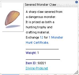 Severed Monster Claw