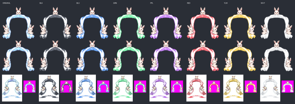 Rabbit Winged Robe original and color variant comparison