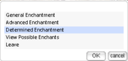 Image Placeholder: Determined Enchantment selection menu
